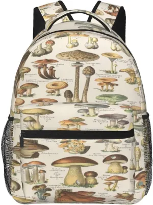 Types Of Various Mushroom Wild Backpacks 15in Laptop Backpack Multipurpose Double Shoulder Bag For Men Women Gifts
