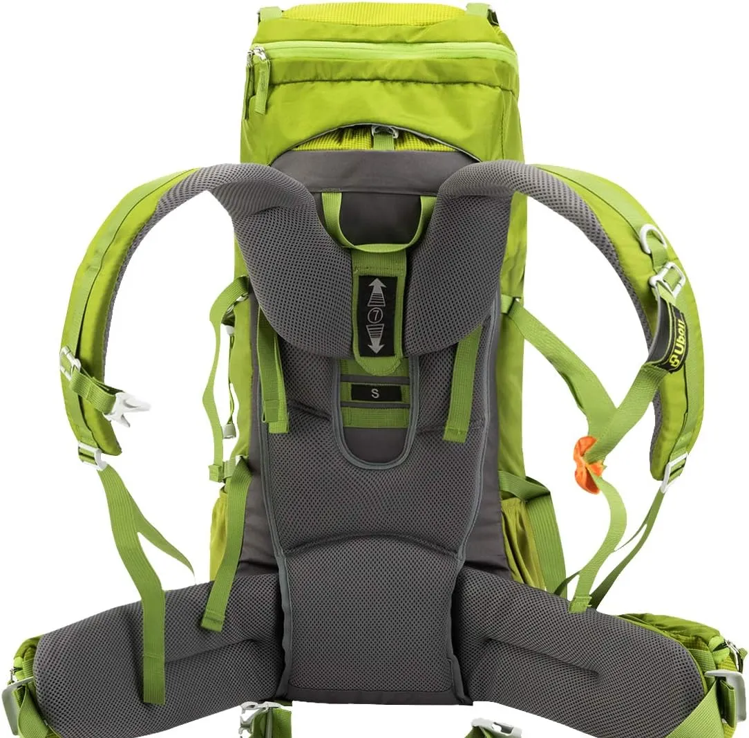 Ubon 60L Internal Frame Hiking Backpack Waterproof Camping Backpack with Rain Cover