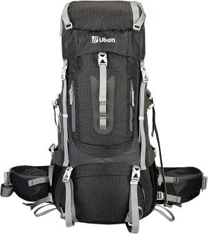 Ubon 60L Internal Frame Hiking Backpack Waterproof Camping Backpack with Rain Cover