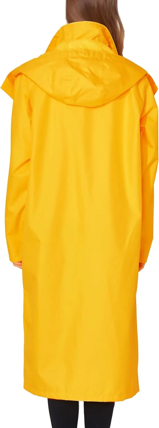 Ubon Women's Rain Coat Waterproof with Hood Long Raincoat Packable Rain Jacket Casual Windbreaker