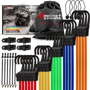 Ultimate Outdoor Bungee Cord Assortment - Heavy Duty Set of 36 Bungee Cords (18",24",32",40",48"), with Hooks - Elastic Straps for Camping, Securing, and DIY
