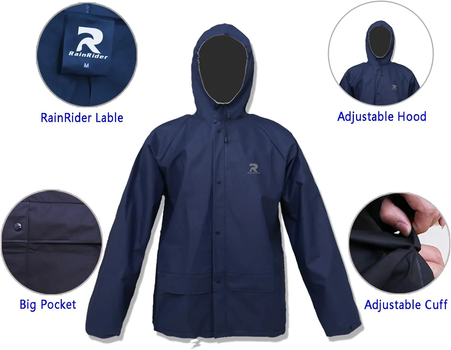 Ultra-Lite Rain Suit for Men Women Waterproof Protective Rain Coat with Pants 2 Pieces Rain Gear