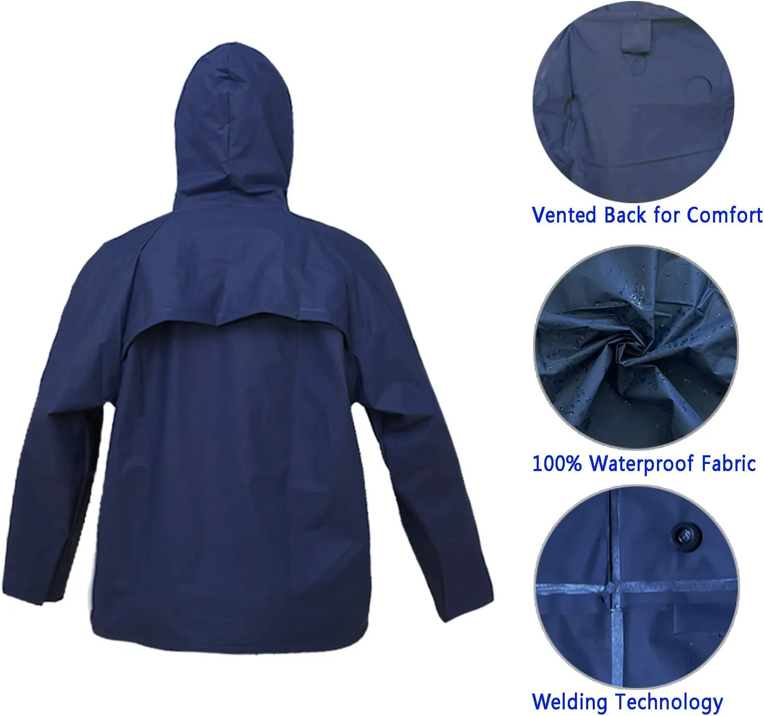 Ultra-Lite Rain Suit for Men Women Waterproof Protective Rain Coat with Pants 2 Pieces Rain Gear