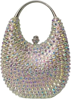 UMREN Women Elegant Diamond Rhinestone Evening Bag Top Handle Crystal Clutch Purse Wedding Party Handbag Unique Crossboby Bag