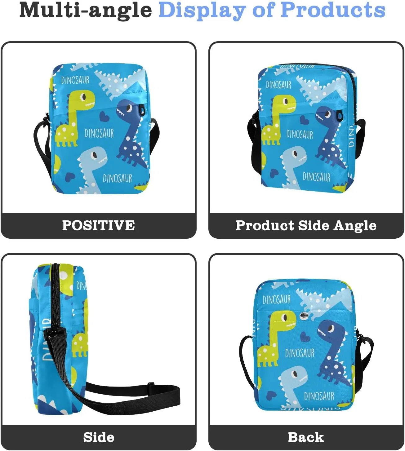 Unisex Crossbody Bag, Animal Pattern Durable Sling Side Shoulder bags for men women, One Size