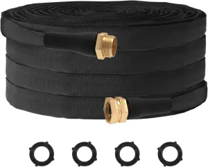 Upgraded Anti-Kink 50FT Non-Expanding Garden Hose, Flexible and Tough, Lightweight and Sturdy for Outdoor, Yard, Lawn, Car Wash, Marine, and Camper Use,and All-Season Use. U.S Standards Brass Fitting