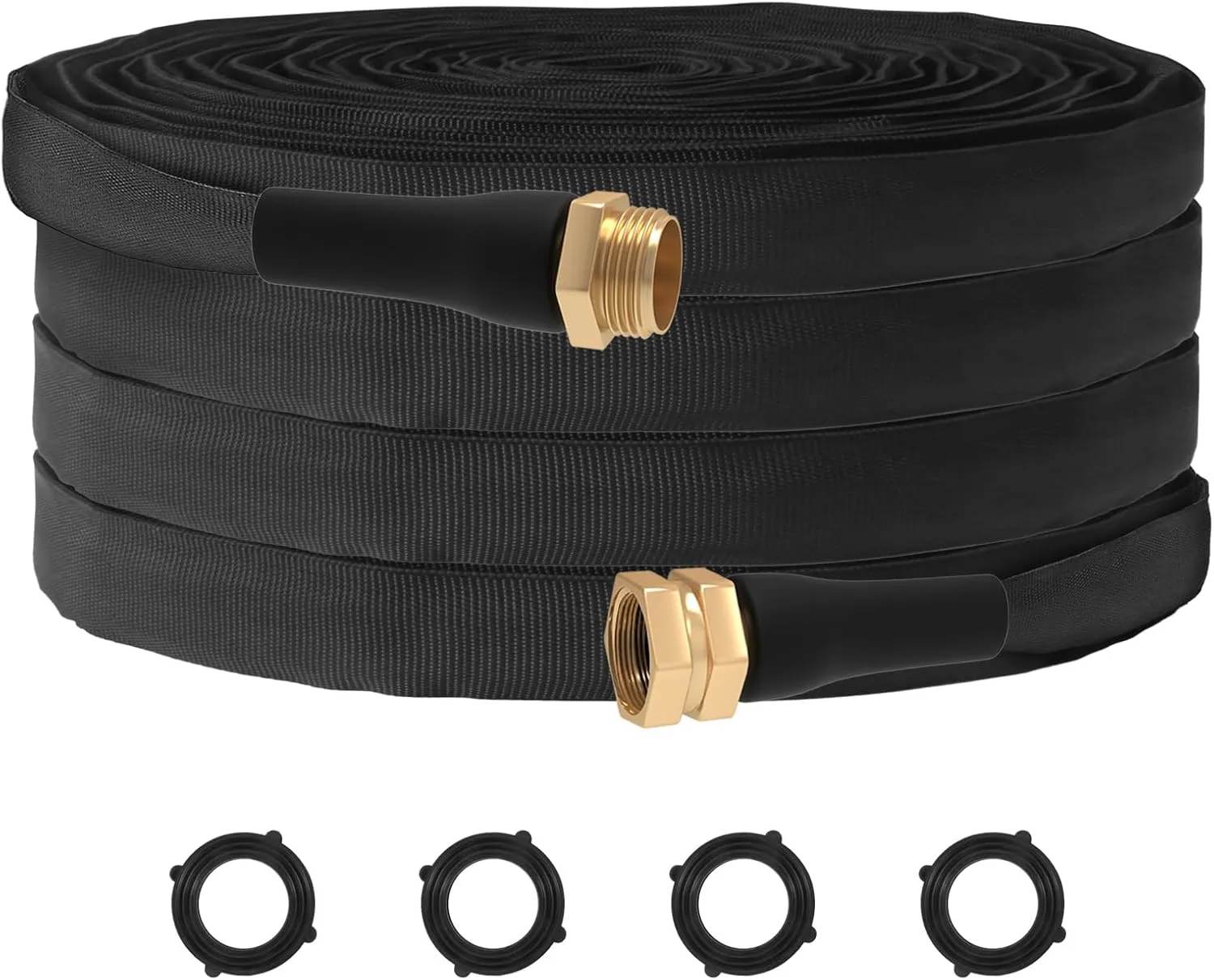 Upgraded Anti-Kink 50FT Non-Expanding Garden Hose, Flexible and Tough, Lightweight and Sturdy for Outdoor, Yard, Lawn, Car Wash, Marine, and Camper Use,and All-Season Use. U.S Standards Brass Fitting