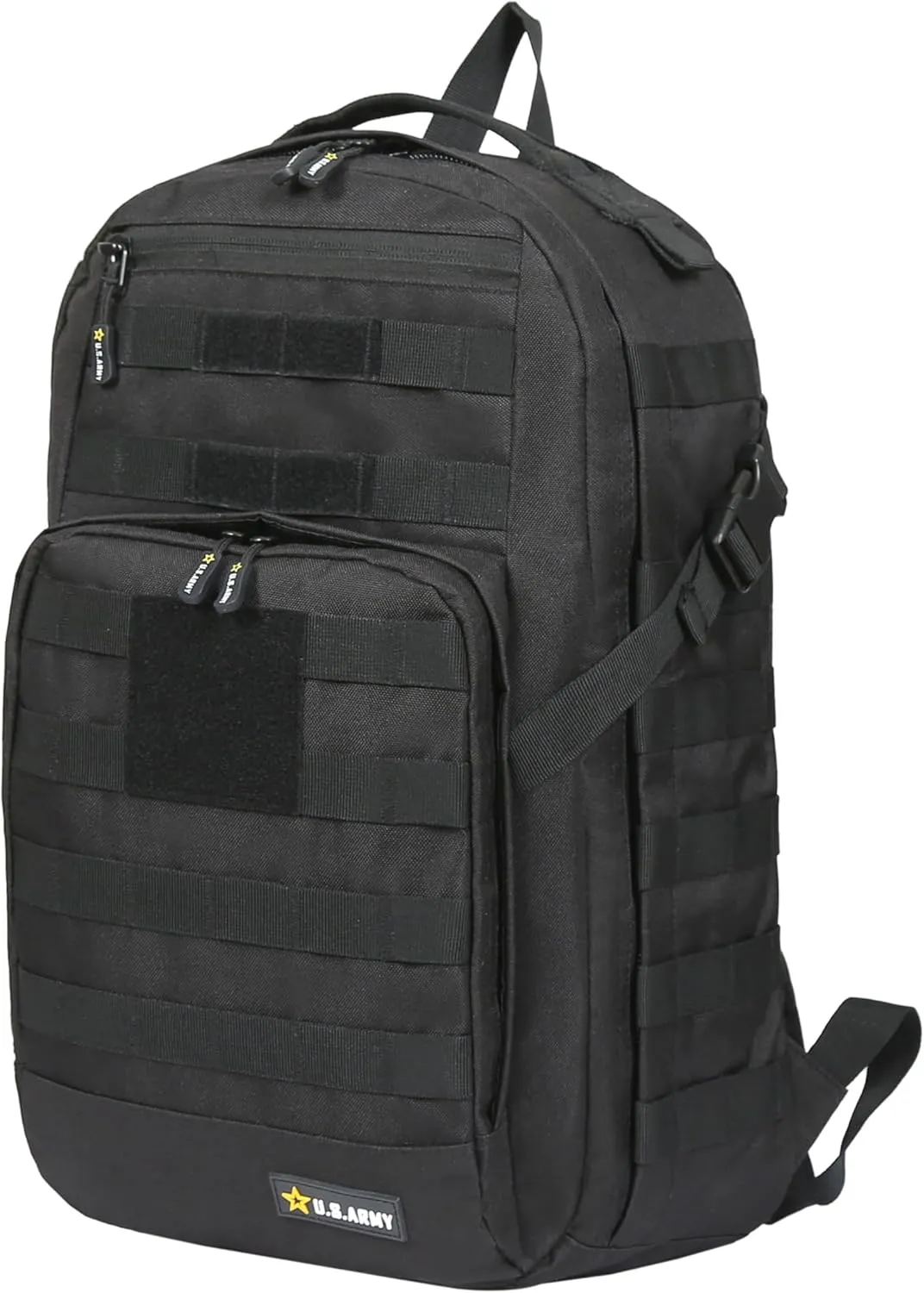US ARMY WHISKEY Tactical Backpack - Heavy Duty Material, Molle Webbing, Multi-Compartment, Padded Laptop Sleeve, High Performance Military Backpack for Travel, Hiking, and Work - 24 Liters - Black
