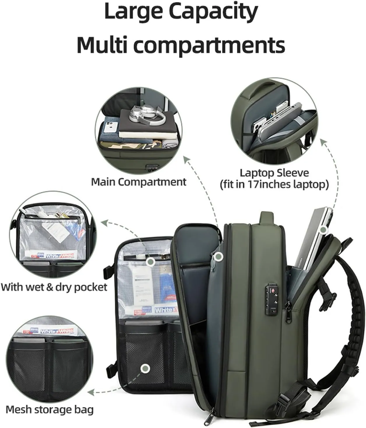 Vacuum Compression Backpack, Airopack Backpack, Airlines Approved, Fits 17 Inch Laptop for Travel, Business, Camping (Blue without air pump)