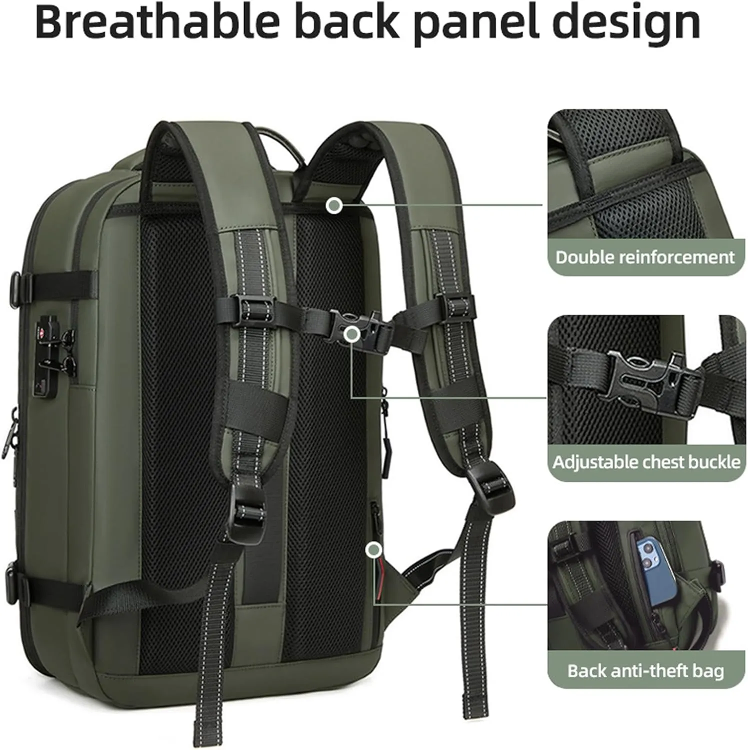 Vacuum Compression Backpack, Airopack Backpack, Airlines Approved, Fits 17 Inch Laptop for Travel, Business, Camping (Blue without air pump)