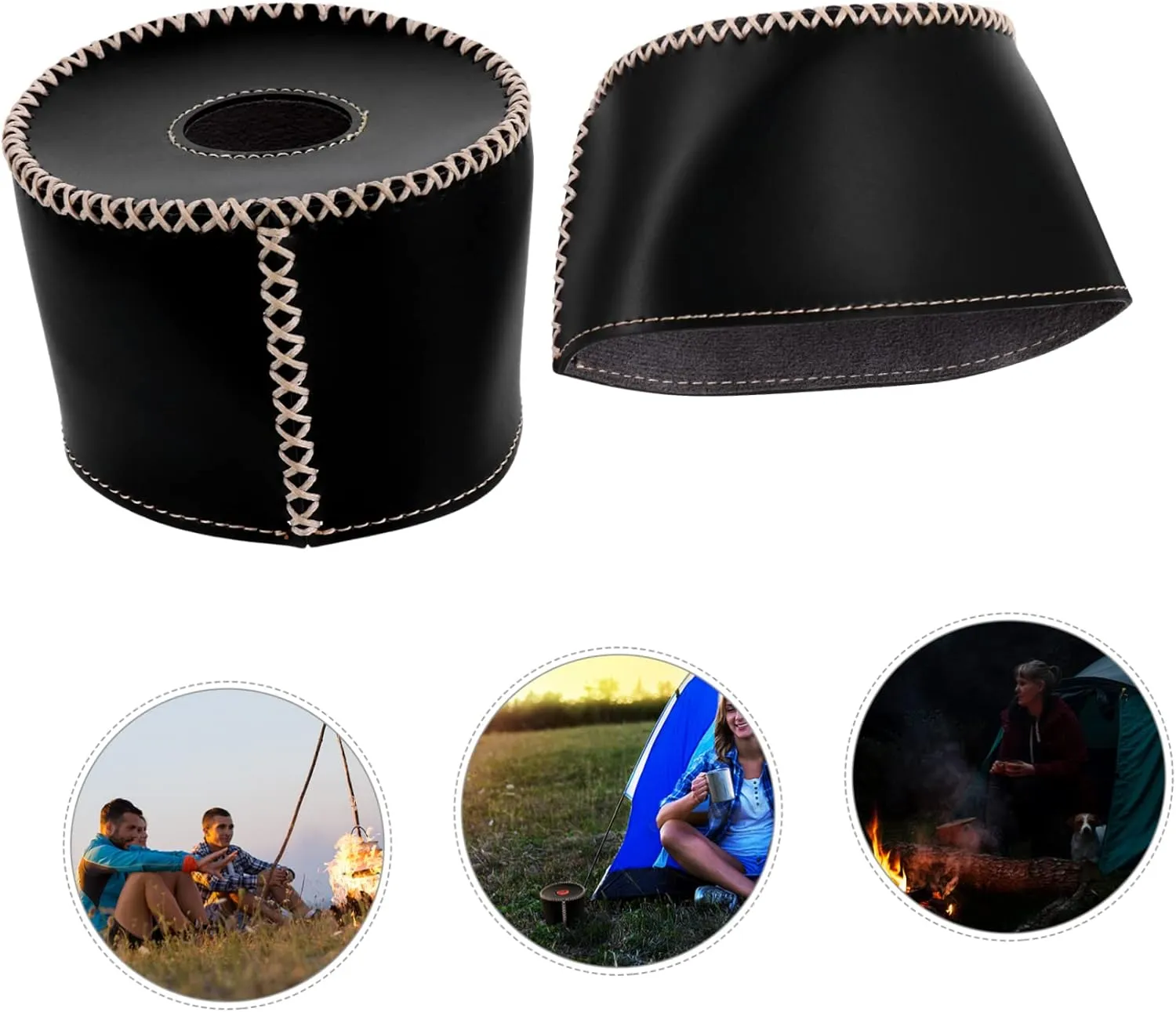 VANZACK Gas Canister Protector Cover Leather Protective Case for Camping Gas Tanks Breathable Wear-Resistant Pu Leather Insulation Impact for Outdoor Cooking Supplies