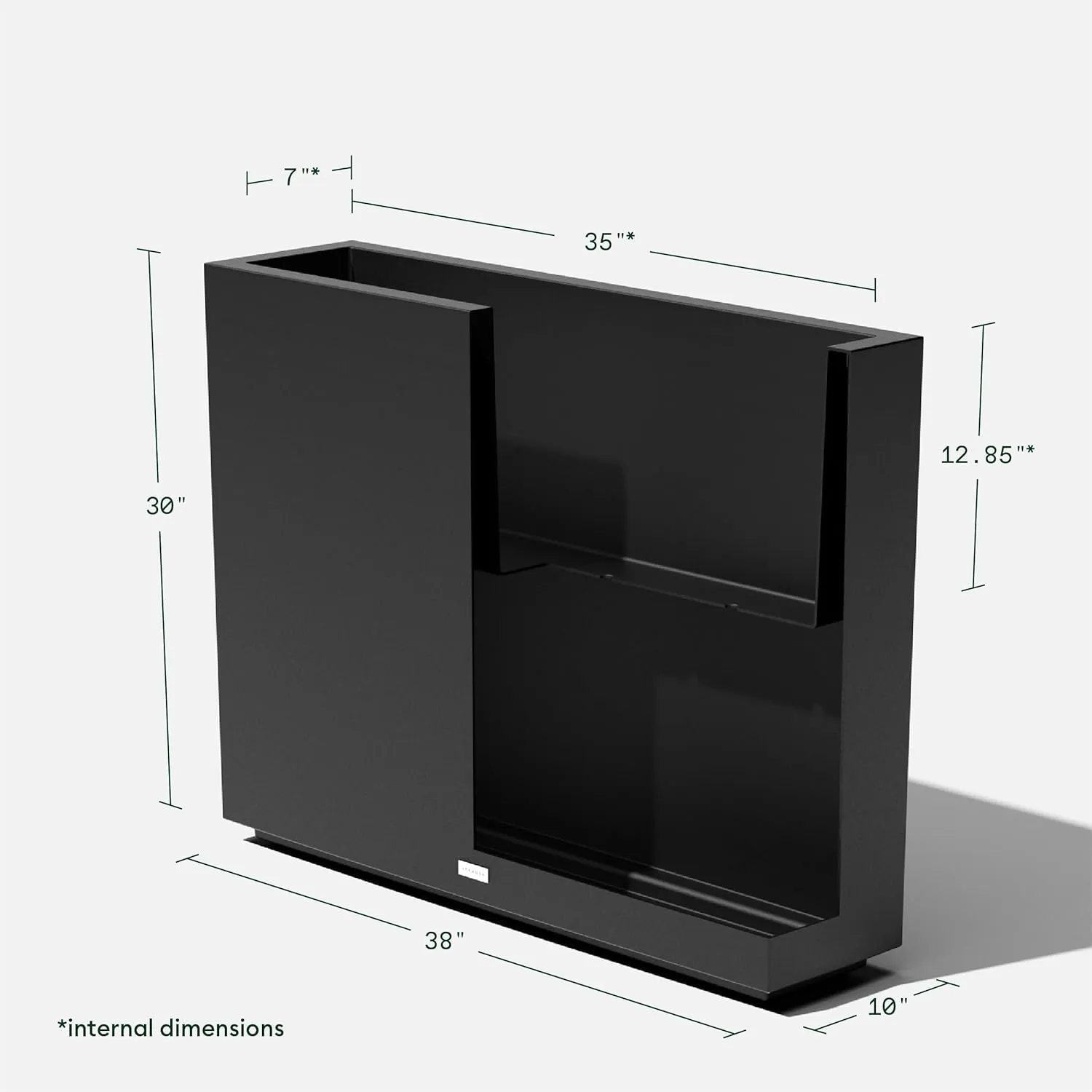 Veradek Block Series Span Plastic Planter - Tall Rectangular Planter for Indoor or Outdoor Patio/Porch | Durable All-Weather with Removable Insert Bucket | Modern Design for Plants, Flowers, Garden