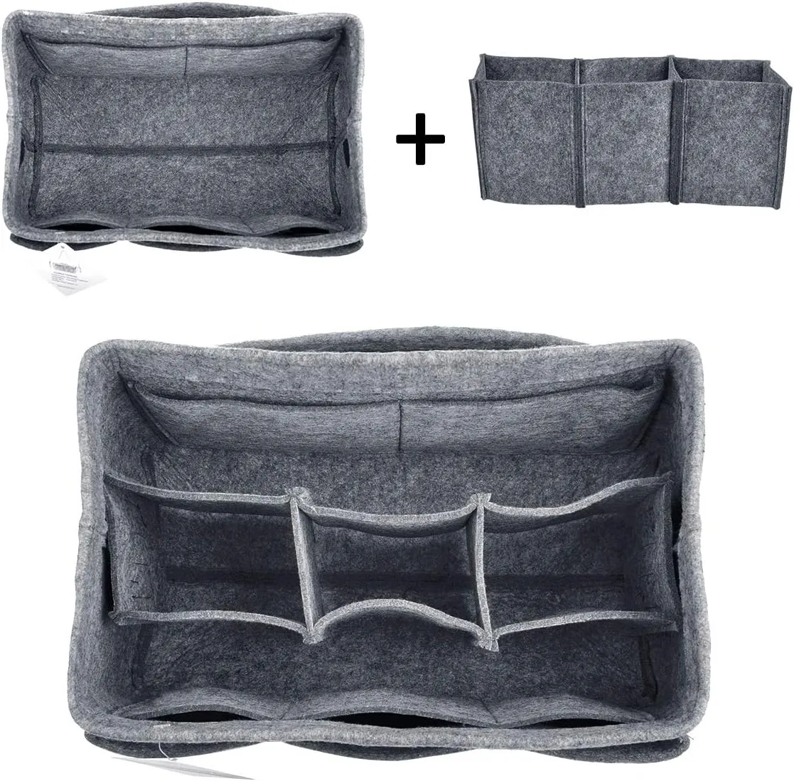 Vercord Felt Purse Organizer Handbag Insert Liner Shaper Bag in Bags for Speedy Neverfull Tote Grey Small