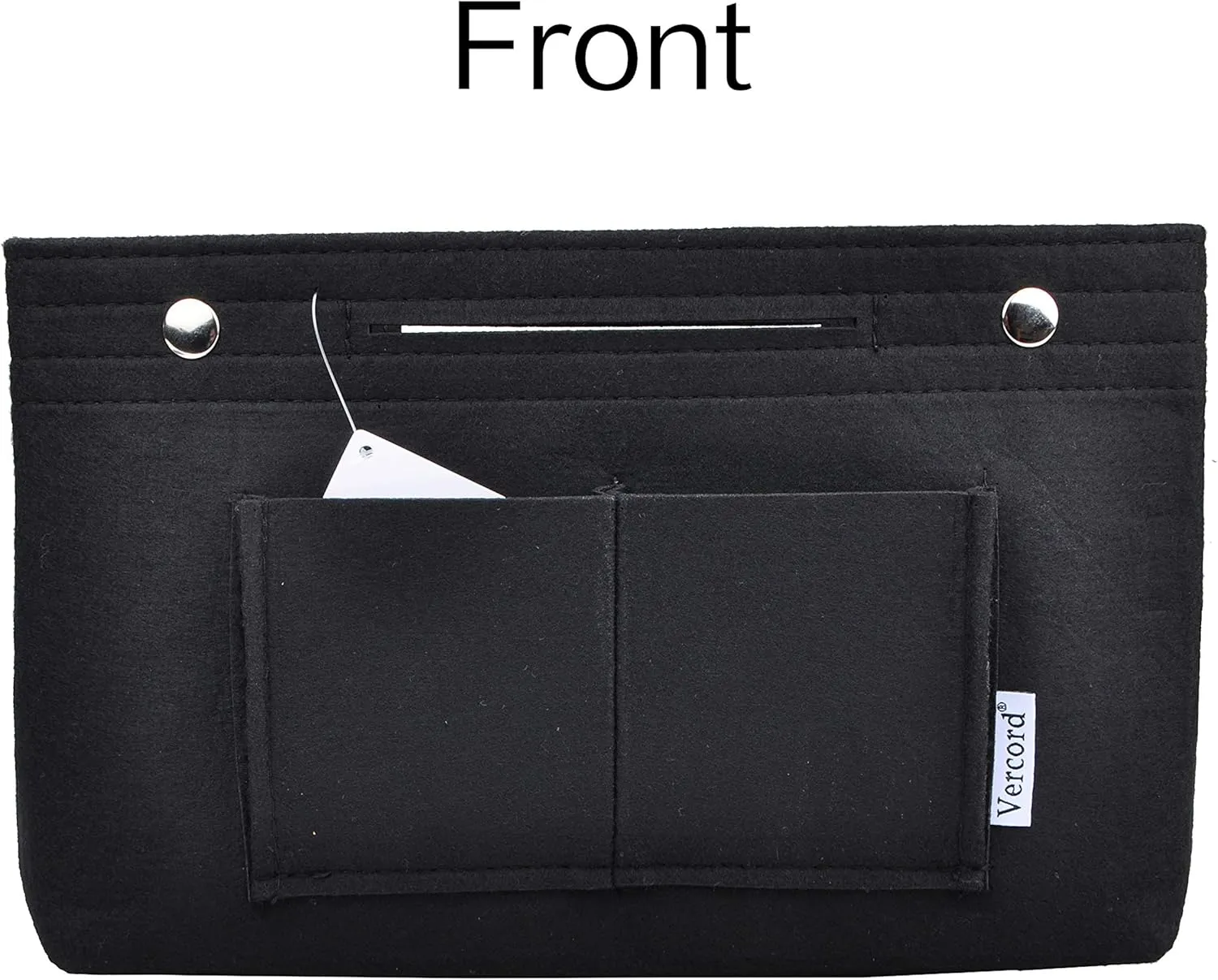 Vercord Felt Purse Tote Organizer Insert Divider Inside Handbag for Women Medium Black