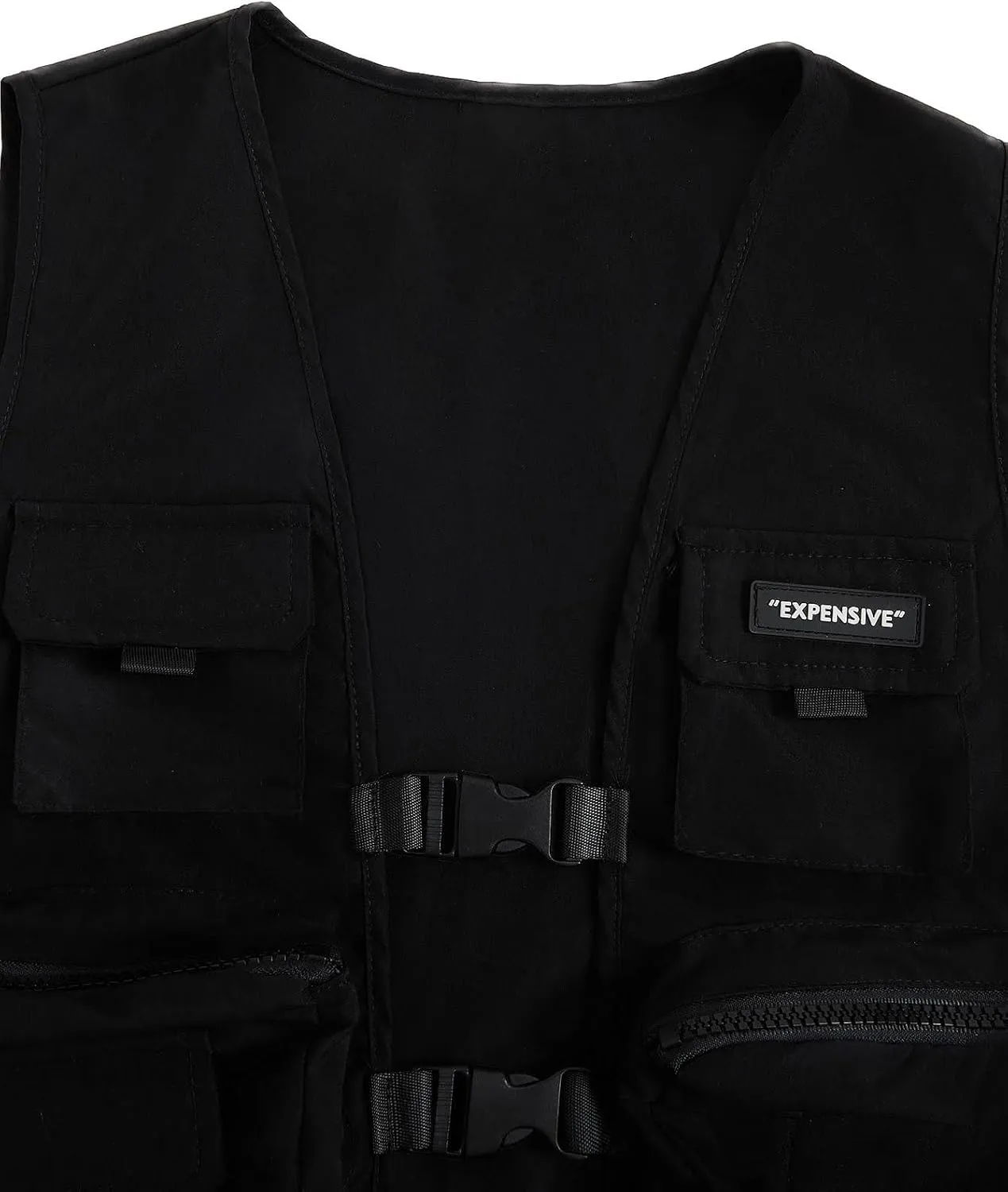 Verdusa Boy's Pocket Front Buckle Sleeveless Cargo Vest Jacket