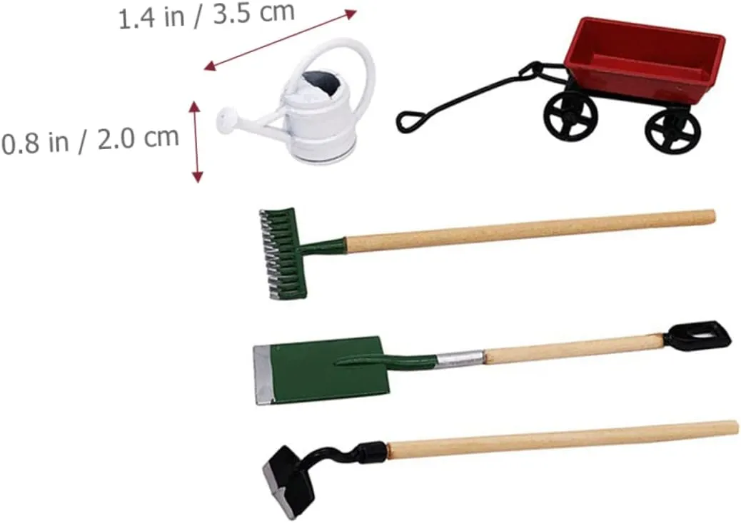 VICASKY 2 Sets Mini House Garden Decor Dollhouse Accessory for Creative Mini Gardening Tool for Fairy Garden Scenes and Imaginative Play