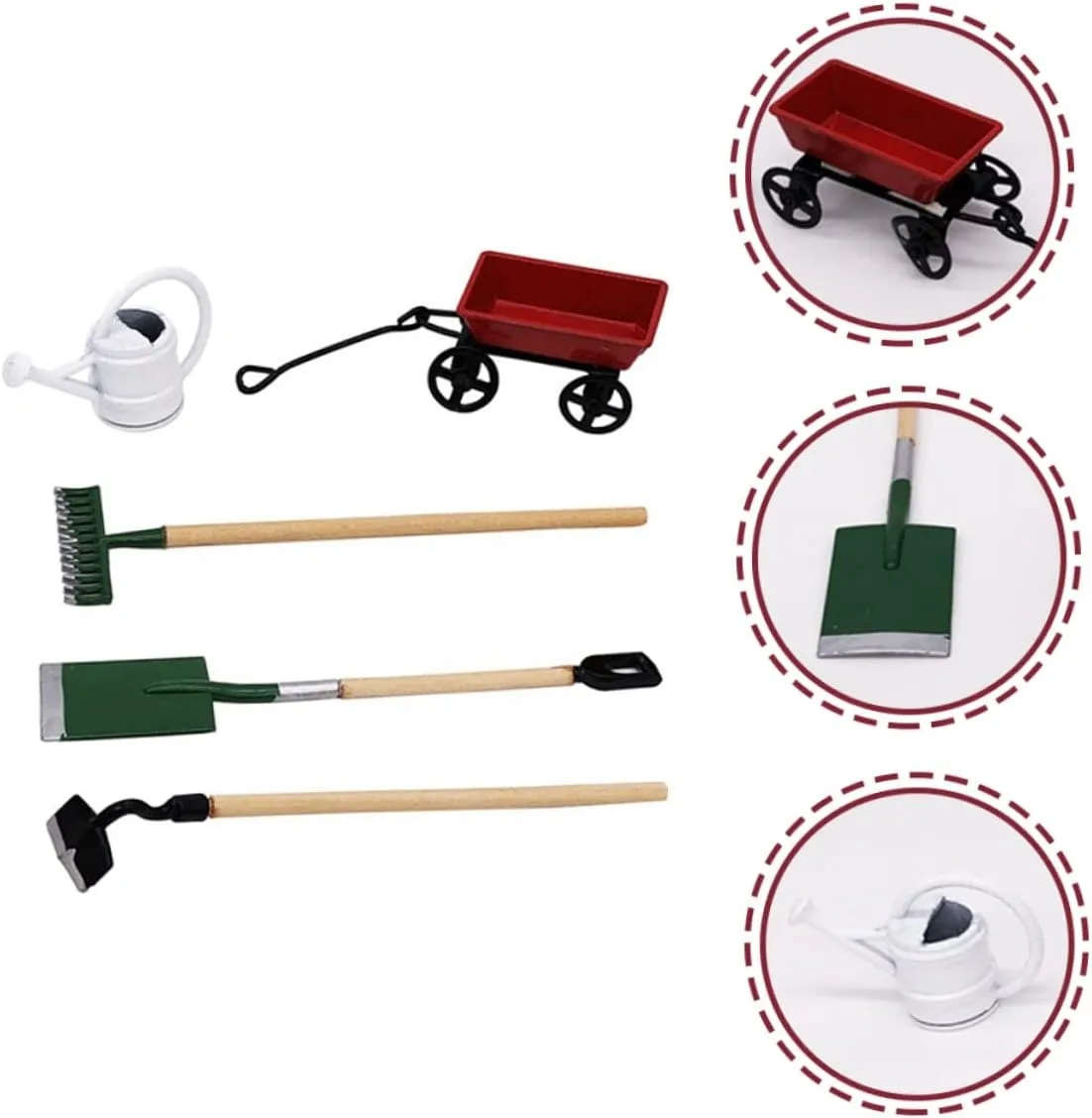 VICASKY 2 Sets Mini House Garden Decor Dollhouse Accessory for Creative Mini Gardening Tool for Fairy Garden Scenes and Imaginative Play