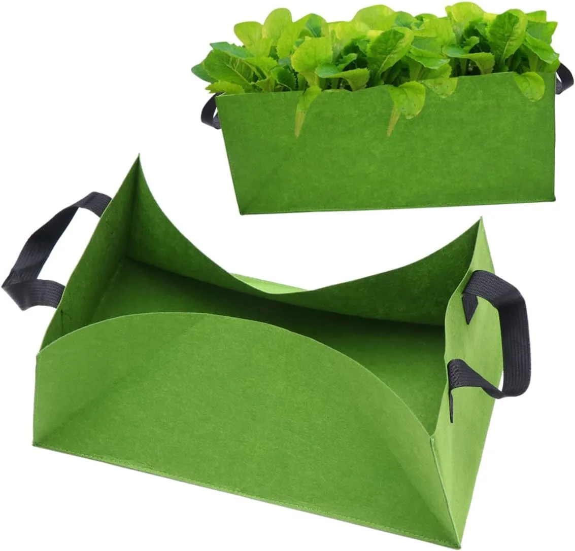 VICASKY 2pcs Grow Bag Farm Nursery Bags Planter Liner Planting Bags Plant Bags Potatoes Plant Pots Outdoor Fabric Planters Garden Bag Raised Planting Bag with Handle Growing Felt Green