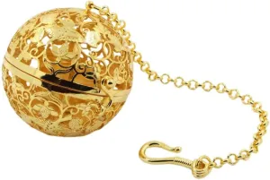 Vintage Cage Locket Pendants Brass Hollow Round Diffuser Cage Locket Aromatherapy Essential Oil Diffuser Charms for DIY Jewelry Making Craft Golden