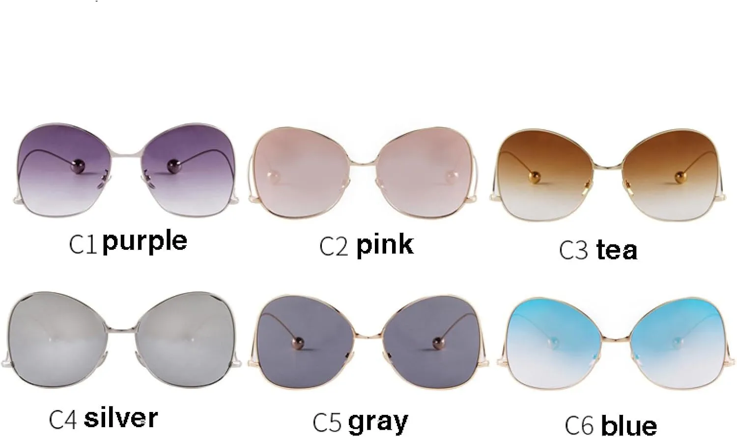 Vintage Irregular Sunglasses Women Luxury Blue Fashion Gradient Glasses