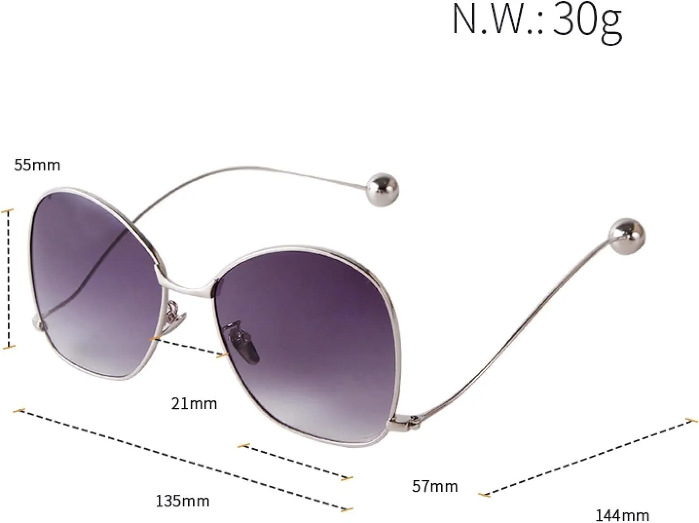 Vintage Irregular Sunglasses Women Luxury Blue Fashion Gradient Glasses
