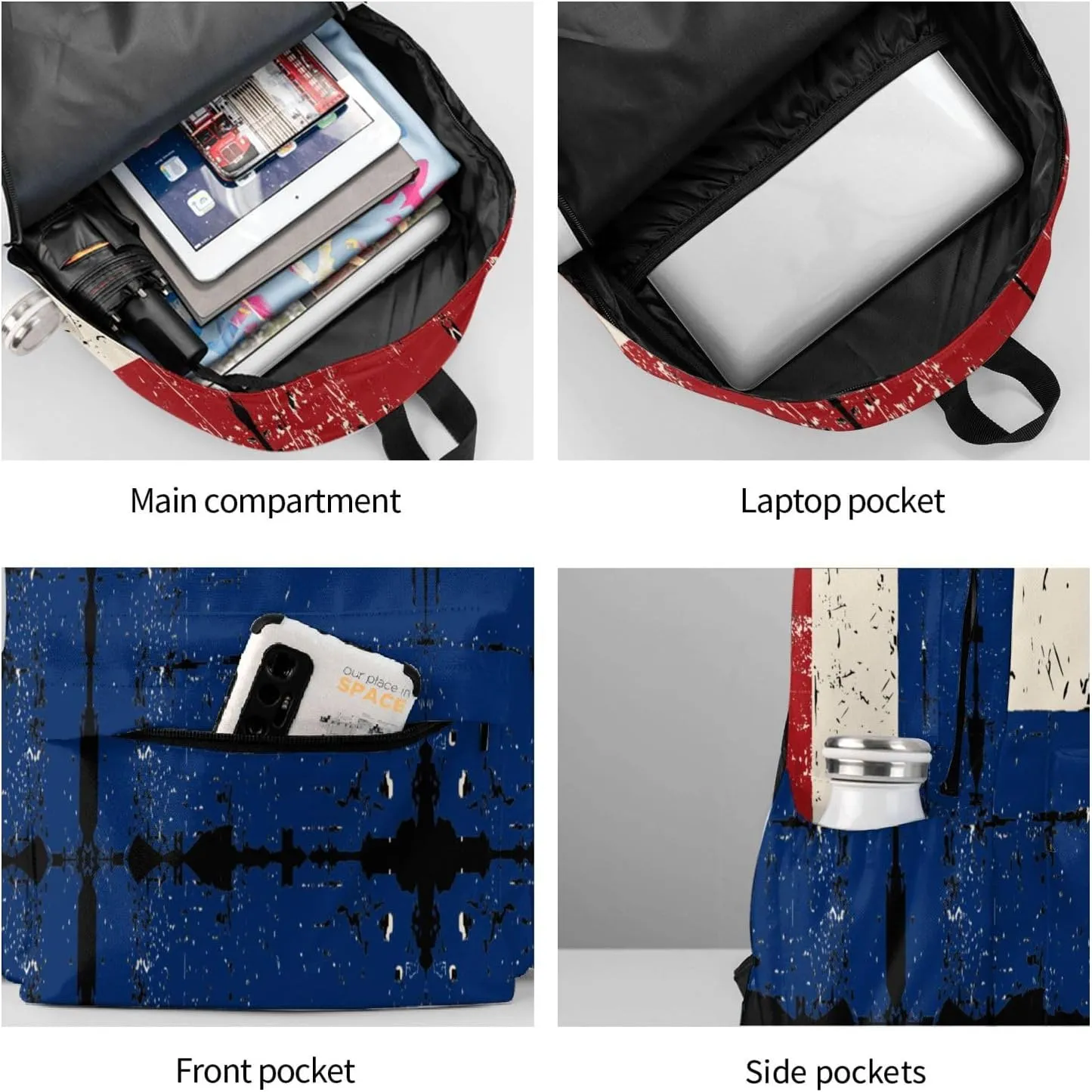 Vintage Netherlands Holland Flag Large Travel Backpack Casual Backpacks Laptop Daypack Working Rucksack Lightweight Back Pack Sports Bag with Adjustable Shoulder Strap