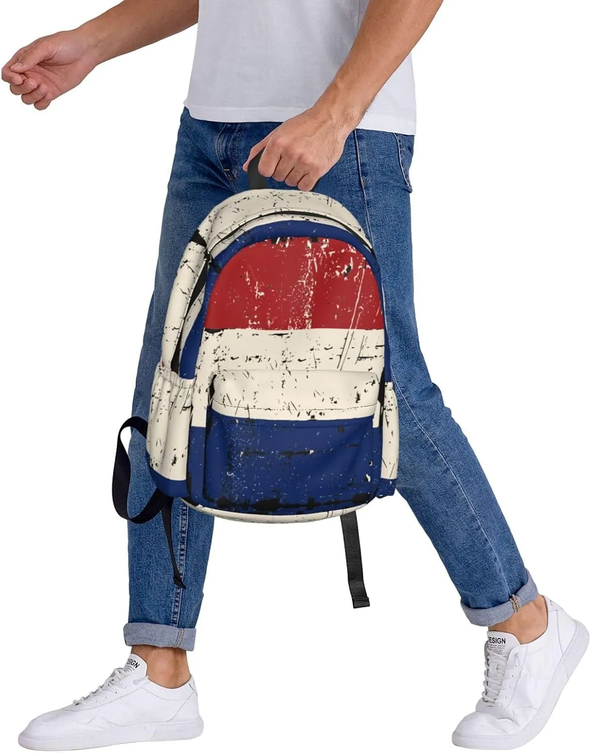 Vintage Netherlands Holland Flag Large Travel Backpack Casual Backpacks Laptop Daypack Working Rucksack Lightweight Back Pack Sports Bag with Adjustable Shoulder Strap