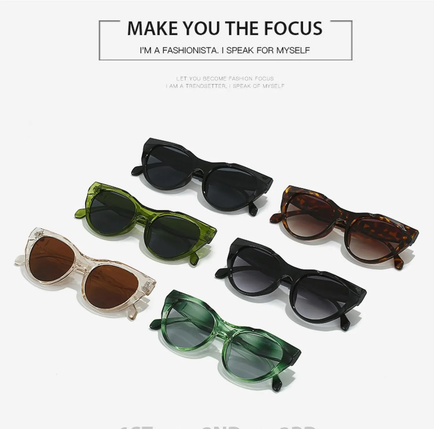 Vintage Personality Cat Eye Sunglasses Men Women Fashion Luxury Travel Driving Shade Sun Glasses Uv400