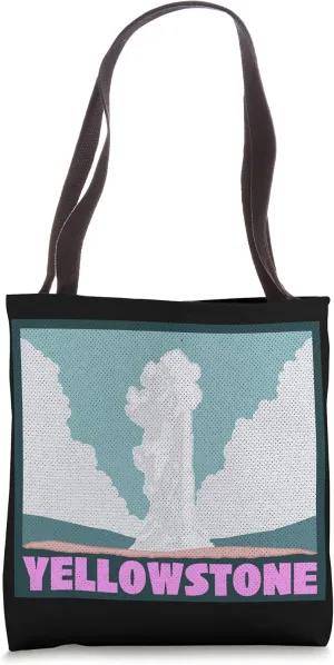 Vintage Retro Yellowstone National Park Geyser Tote Bag