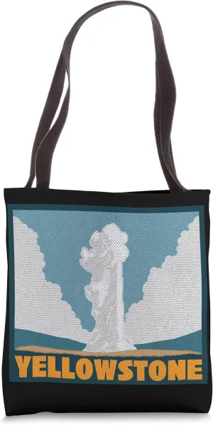 Vintage Retro Yellowstone National Park Geyser Tote Bag