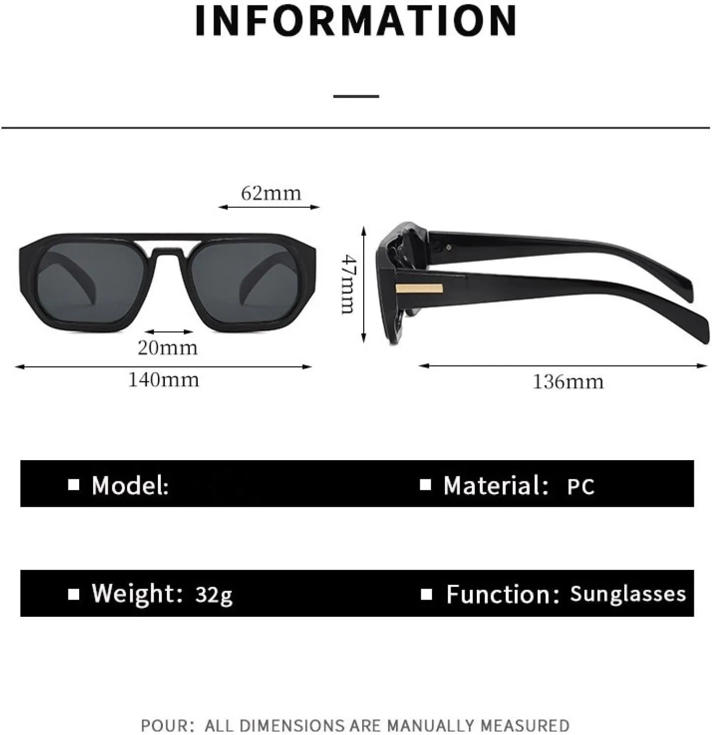 Vintage Sunglasses Women Men Rectangle Sun Glasses Female Eyewear Eyeglasses