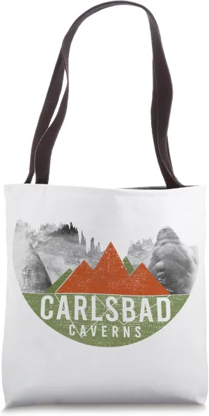 Vintage USA Mountain Hiking - Carlsbad Caverns National Park Tote Bag