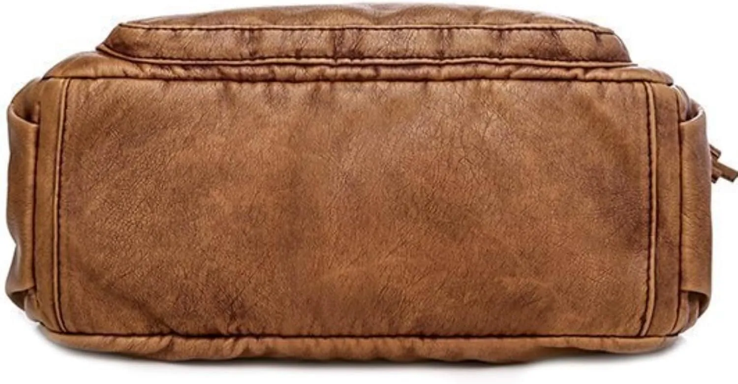Vintage Women Shoulder Bag, Pu Leather Crossbody Bag Soft Women Gift Purse, Multi-Pockets Messenger Bag, Ladies Handbag