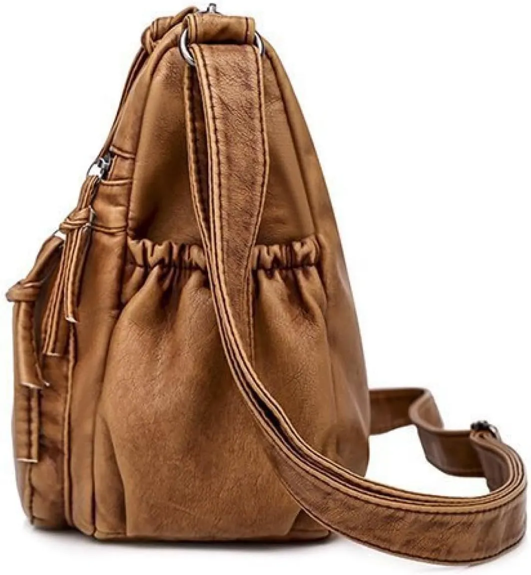 Vintage Women Shoulder Bag, Pu Leather Crossbody Bag Soft Women Gift Purse, Multi-Pockets Messenger Bag, Ladies Handbag