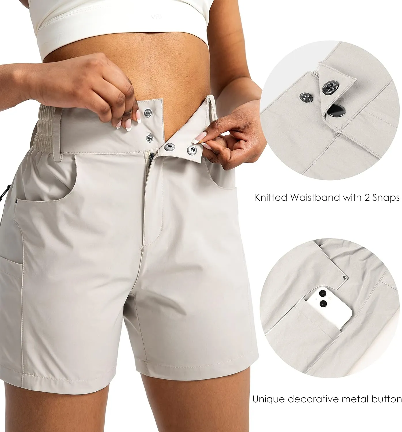 Viodia Women's 5" Hiking Golf Shorts with Pockets High Waist Stretch Cargo Short Shorts for Women Casual Summer