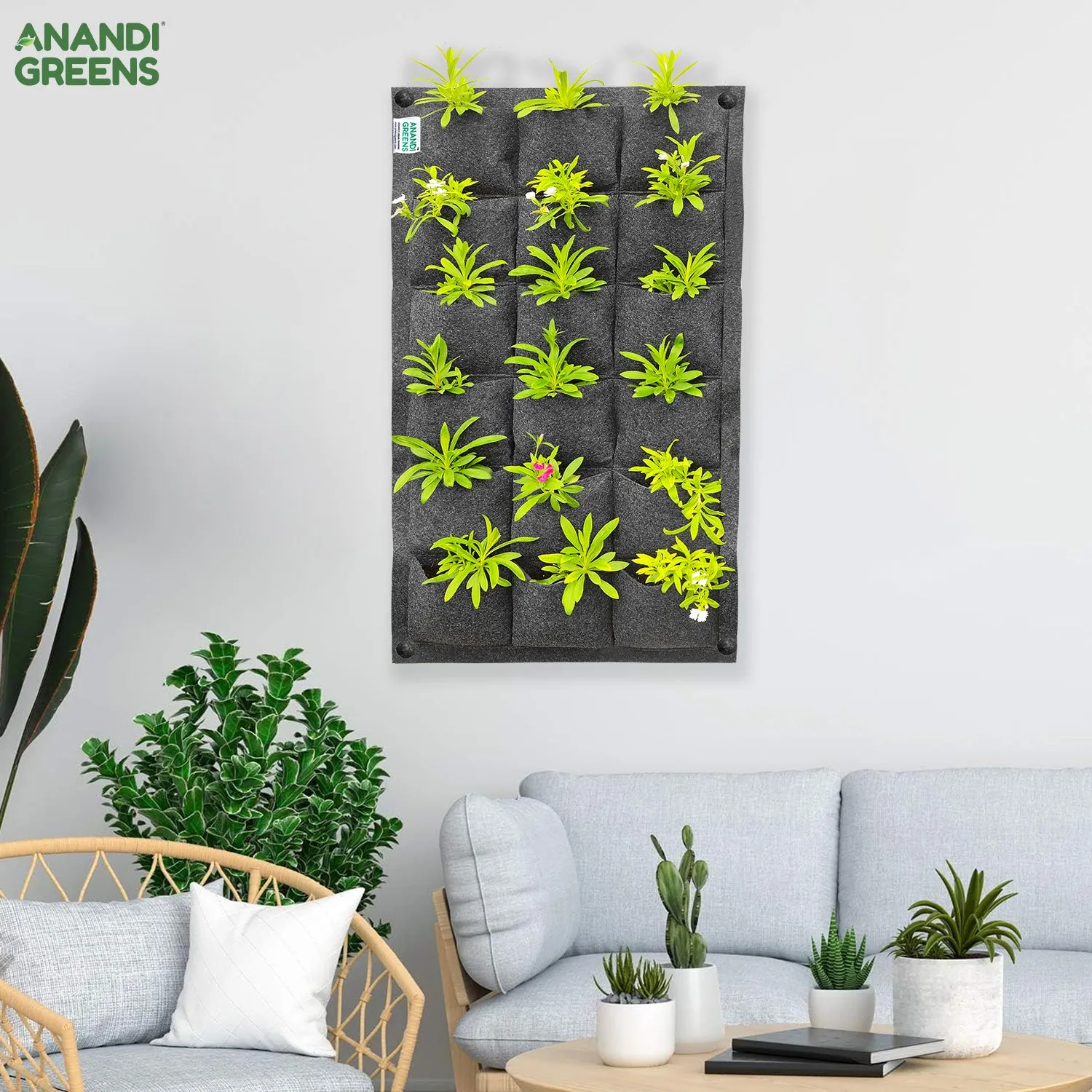 Wall-Mounted Grow Bags - 18 Pockets for Vertical Gardening (Indoor & Outdoor)