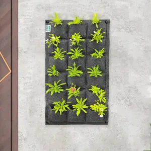 Wall-Mounted Grow Bags - 18 Pockets for Vertical Gardening (Indoor & Outdoor)