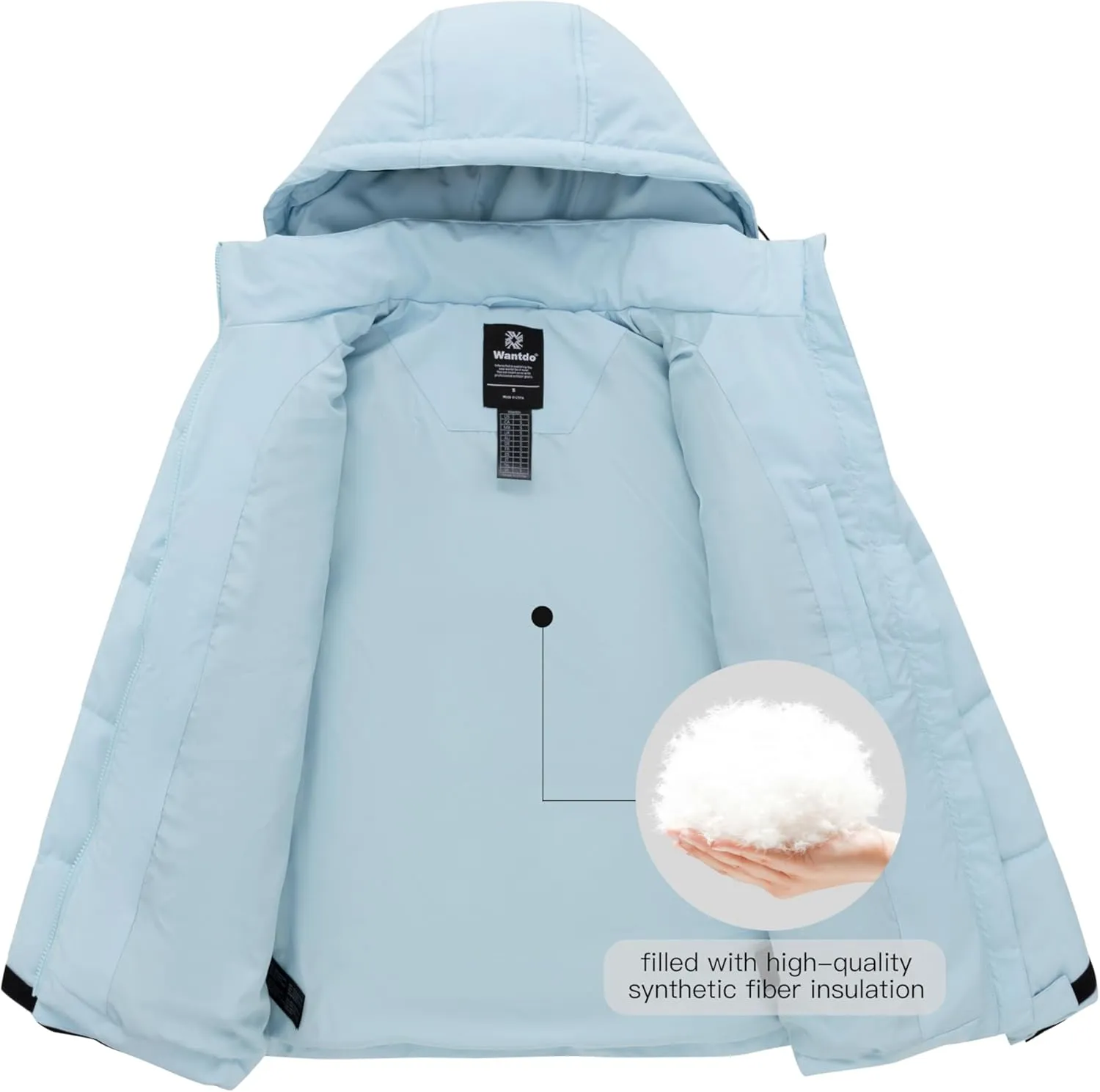 wantdo Women's Recycled Winter Coat Waterproof Puffer Jackets With Hood
