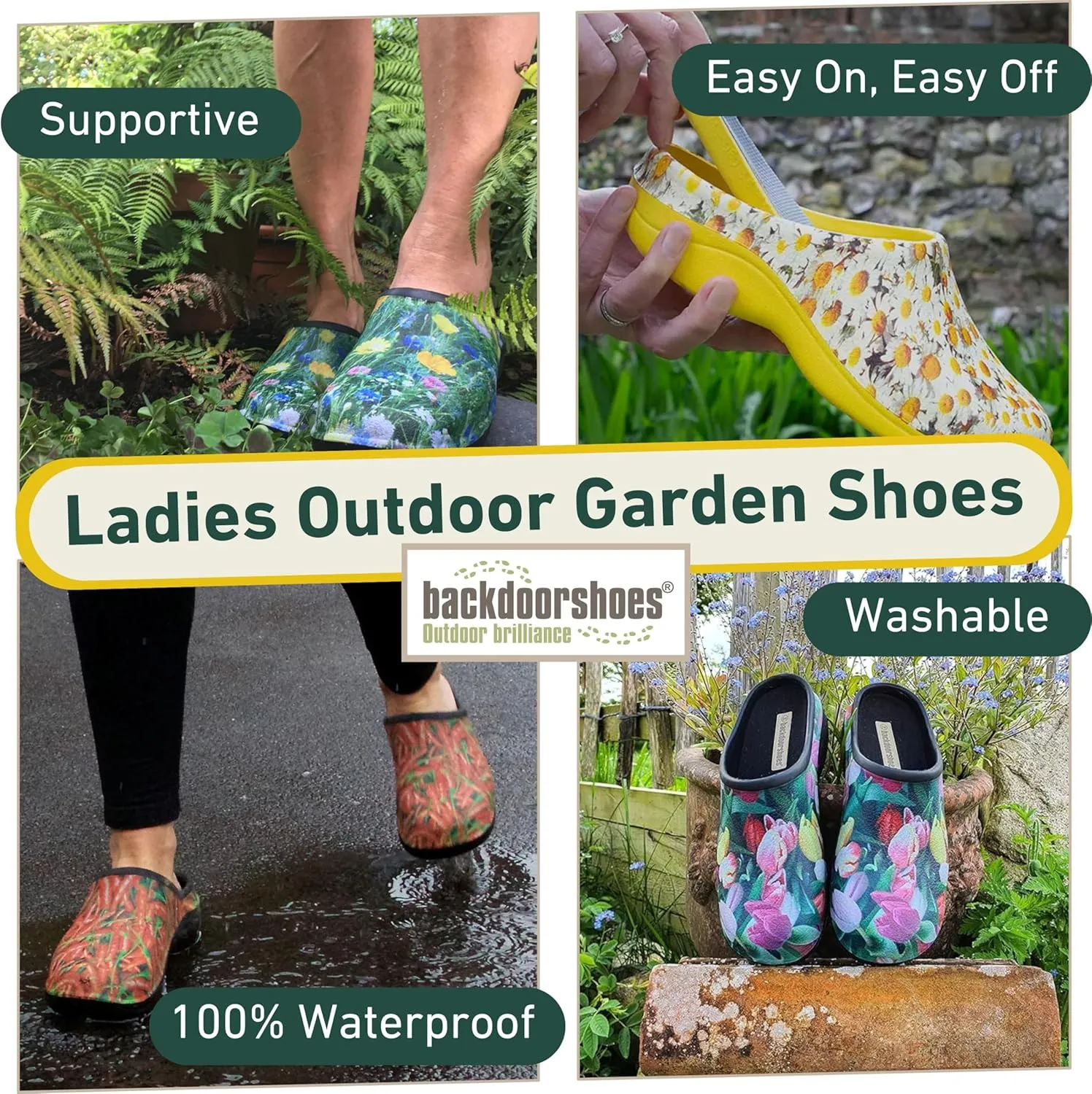 Waterproof Premium Garden Clog Shoes for Women with Arch Support