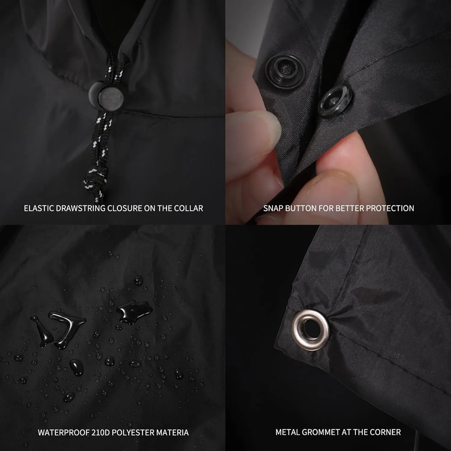 Waterproof Rain Poncho, Lightweight Hooded Rain Coat, Picnic Blanket for Camping, Hiking, Backpacking, Beach
