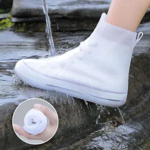 Waterproof Shoe Covers No-Slip Thickened Shoe Protectors Reusable Foldable Shoes Cover for Rain Outdoor Overshoes Protectors Boots Shoes Covers Overshoe for Men Women Kid
