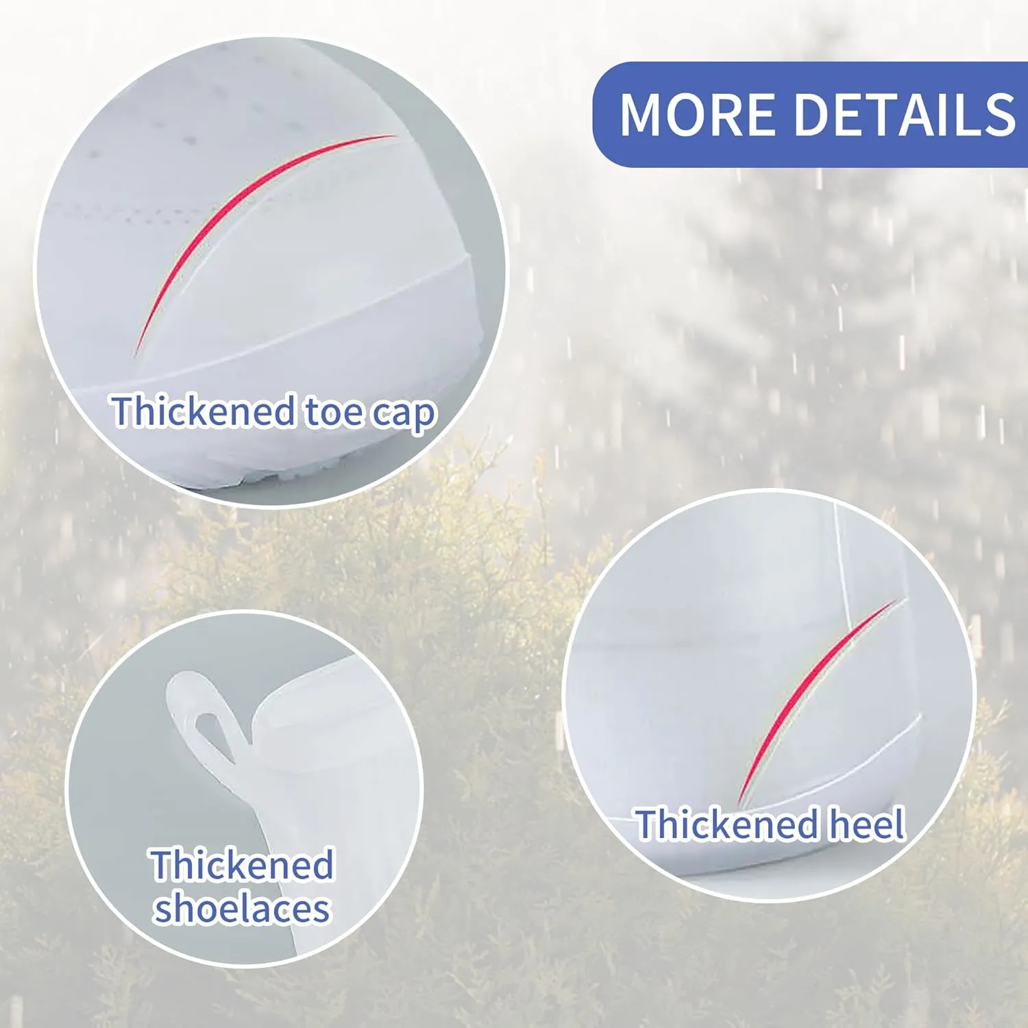 Waterproof Shoe Covers No-Slip Thickened Shoe Protectors Reusable Foldable Shoes Cover for Rain Outdoor Overshoes Protectors Boots Shoes Covers Overshoe for Men Women Kid