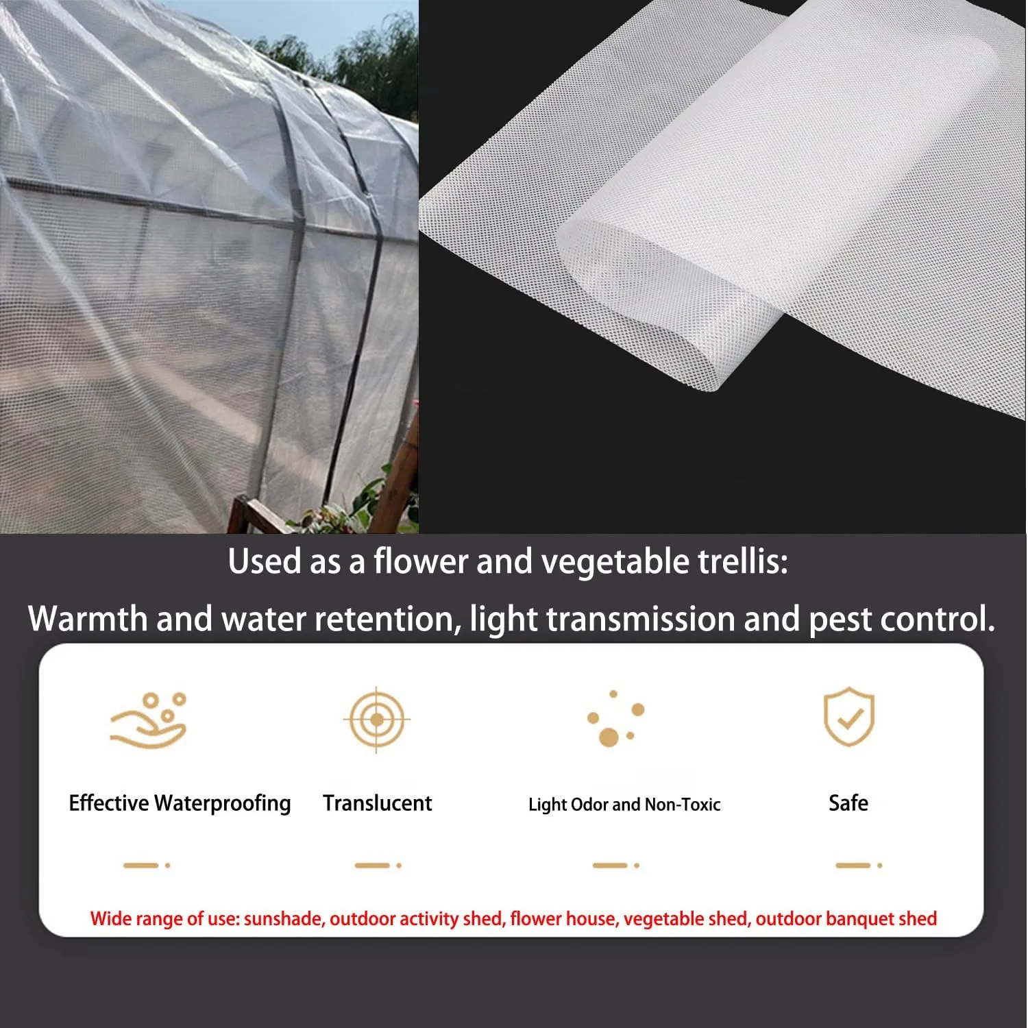 Waterproof Tarp Plastic Tarp Tent Cover for Under Tent Multi Purpose Protective Cover Durable Waterproof Weather Proof Rip and Tear Resistant 2.46ft x 6.56ft White