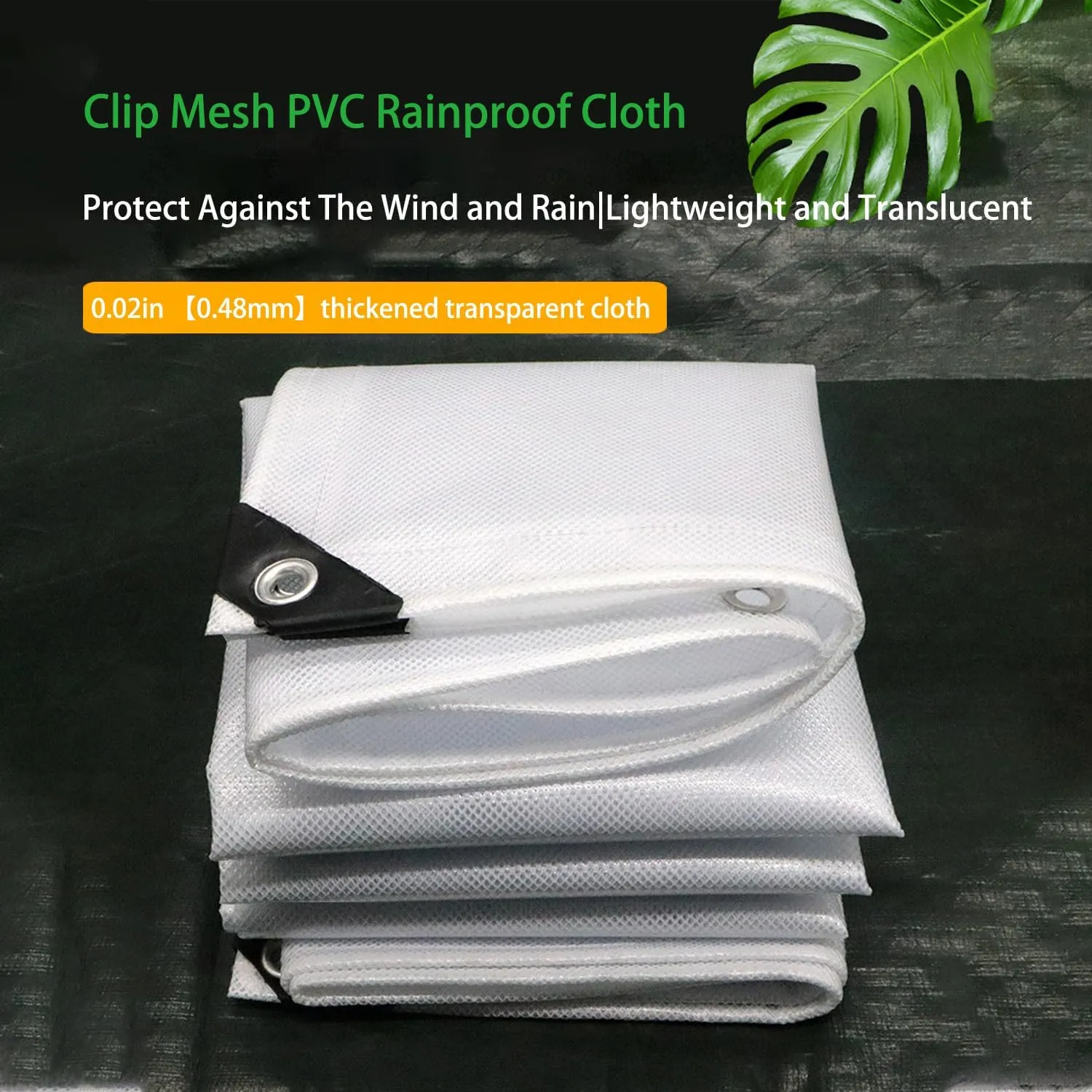 Waterproof Tarp Plastic Tarp Tent Cover for Under Tent Multi Purpose Protective Cover Durable Waterproof Weather Proof Rip and Tear Resistant 2.46ft x 6.56ft White
