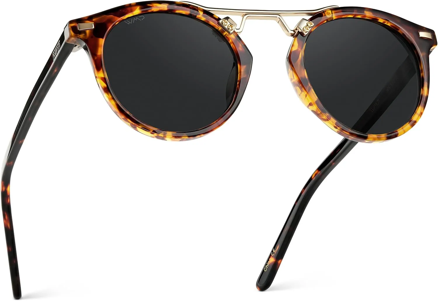 WearMe Pro - Women's Polarized, Round Retro, Double-Bridge Vintage Sunglasses