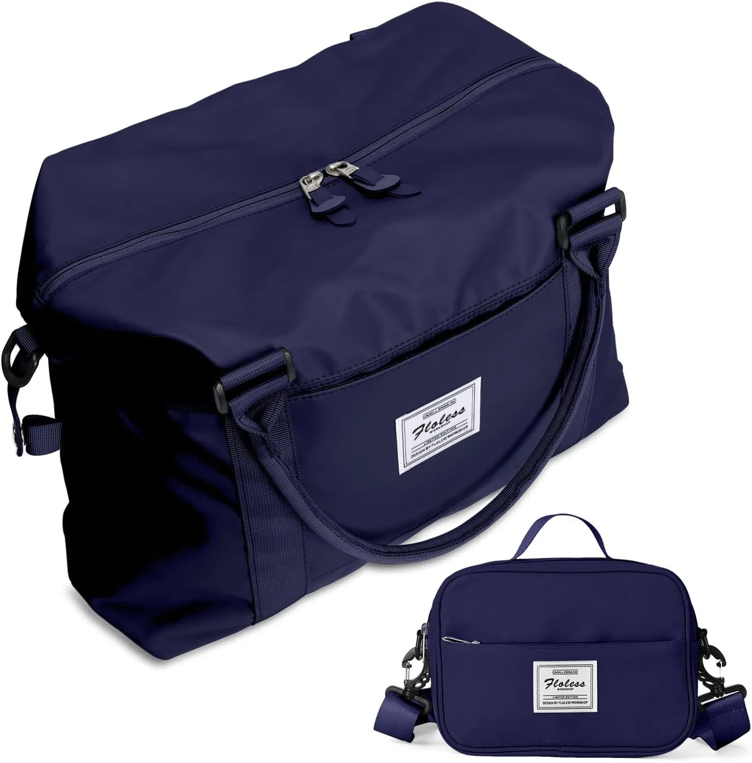Weekender Gym Duffel Bags for Women Dark Blue Cute Travel Tote Bag with Toiletry Bag Carry On Bag Overnight Bag with Wet Pocket Hospital Bag for Labor and Delivery