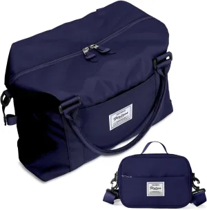Weekender Gym Duffel Bags for Women Dark Blue Cute Travel Tote Bag with Toiletry Bag Carry On Bag Overnight Bag with Wet Pocket Hospital Bag for Labor and Delivery