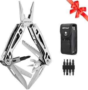 WETOLS Multitool Needle Nose Pliers,21-in-1 Stainless Steel Multi Tool Pocket Knife with Screwdriver Sleeve,Self-locking Survival Knife with EDC Pouch-Great for Outdoor, Simple Repair, Camping, Hiking