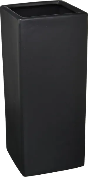 WGV Ceramic Block Vase 5" W x 12" H, (Multiple Size/Color Choices) Matte Tall Square Flower Planter Pot, Accents Home Office Tabletop Decor, Ideal Gifts Black 1 Piece (CSB0512BK)