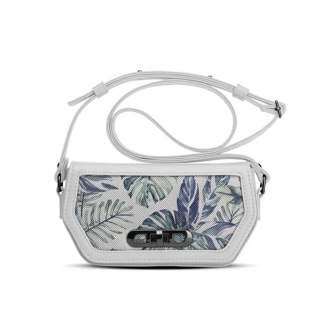 White Swag Crossbody Watercolor tropical